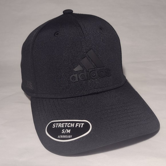 Adidas Stretch Fit Aeroready Men's Cap Hat - Black, Size S/M - Picture 7 of 8